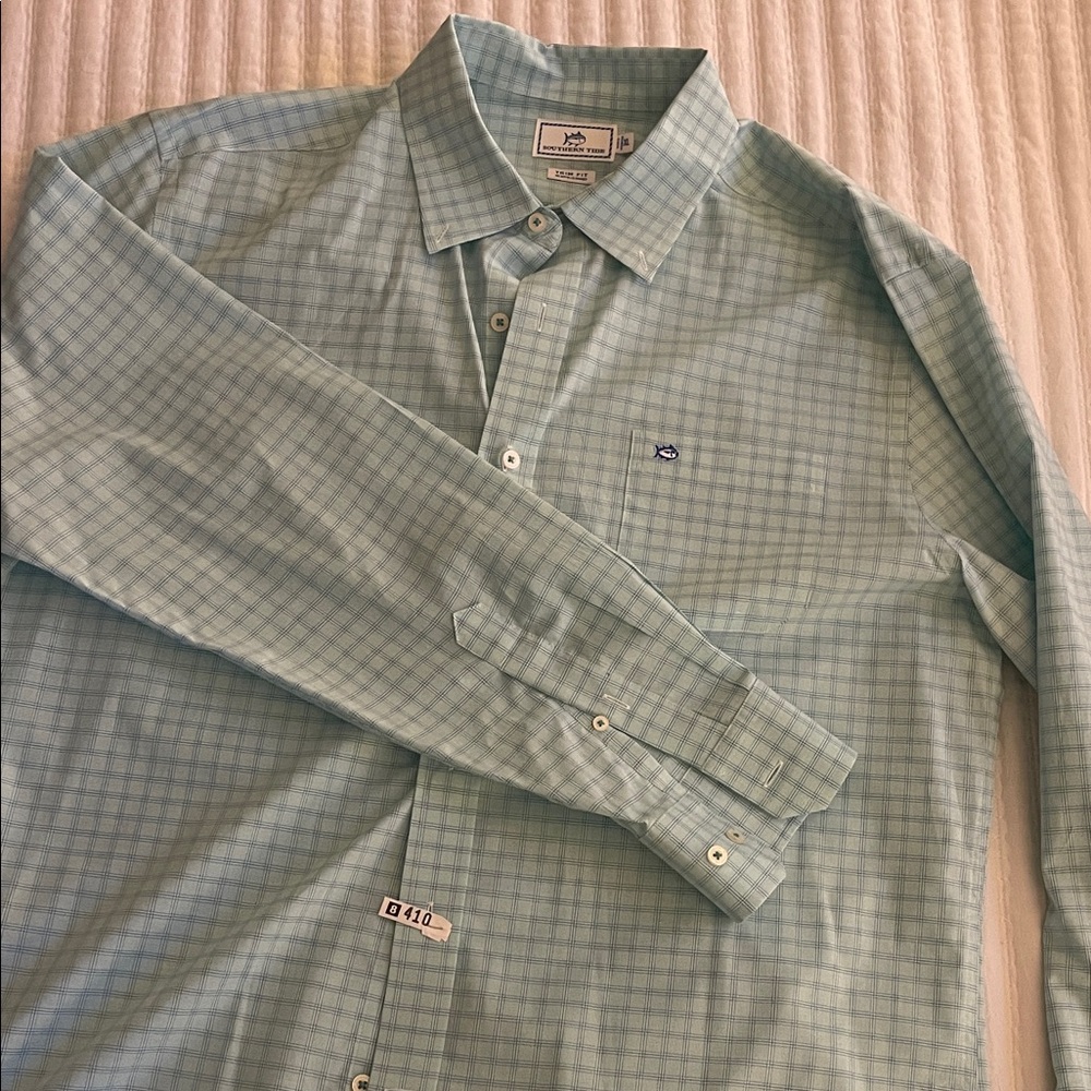 Southern Tide Mint Green Plaid Button Down Shirt size XL